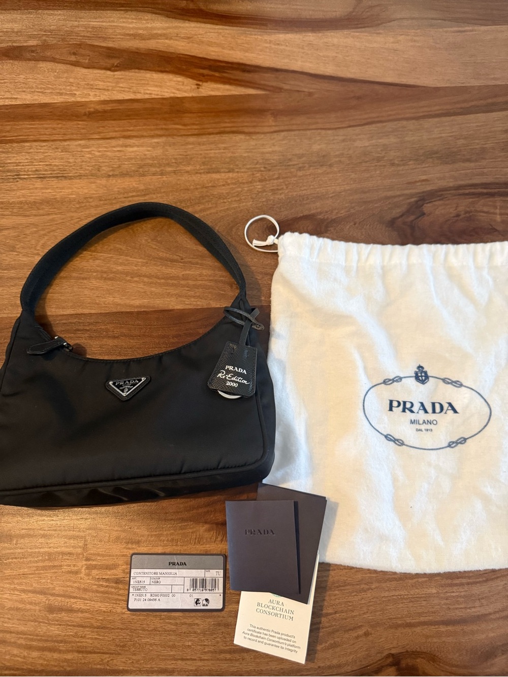 Prada Black Nylon Mini Shoulder Bag with Silver Hardware
